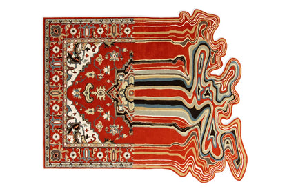 Melting Persian Premium Orange Handmade Area Rug