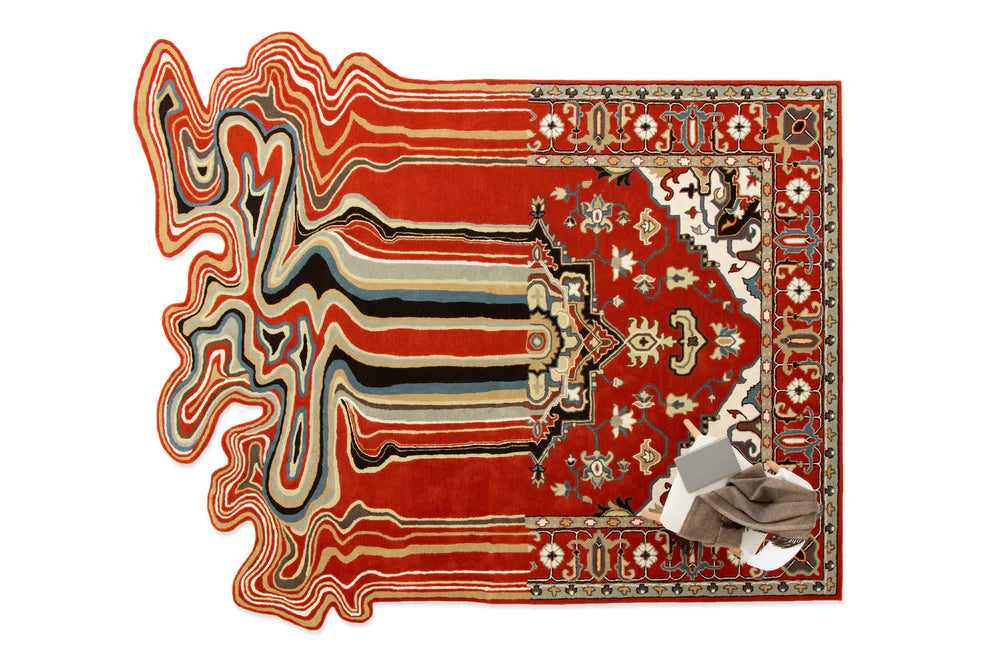 Melting Persian Premium Orange Handmade Area Rug