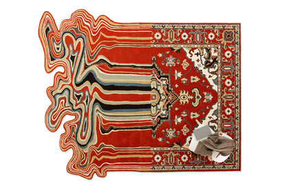 Melting Persian Premium Orange Handmade Area Rug