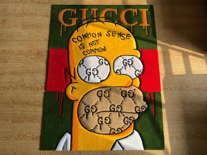Simpson x Gucci Inspired Handmade Area Rug
