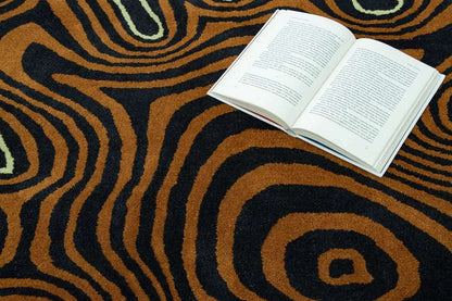 Amoeba Brown Handmade Rug