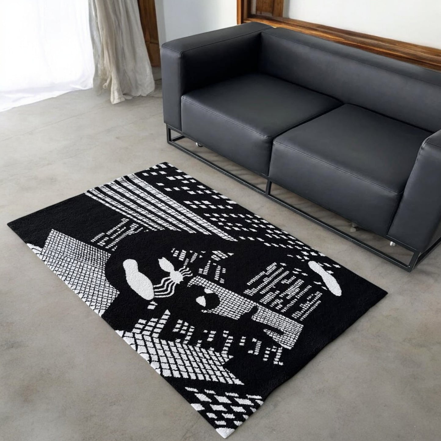 Black and White Spider-Man Rug