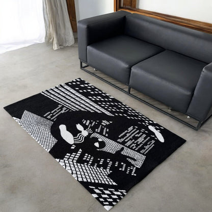 Black and White Spider-Man Rug
