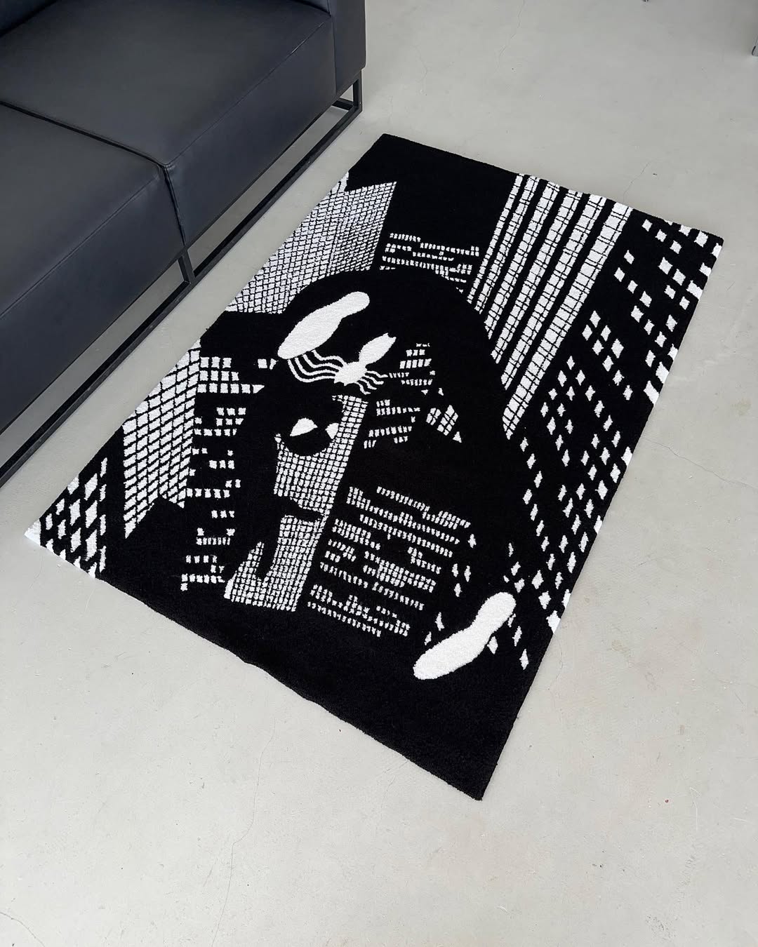 Black and White Spider-Man Rug