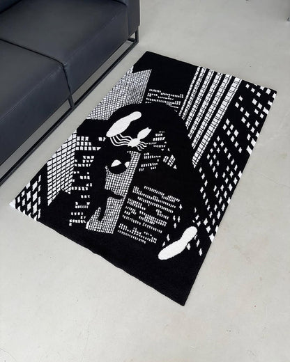 Black and White Spider-Man Rug