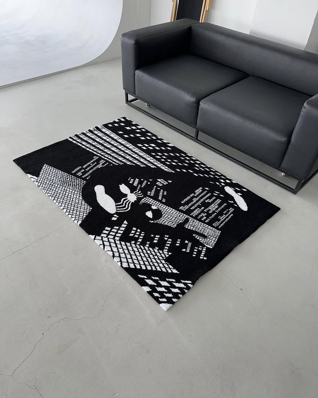 Black and White Spider-Man Rug
