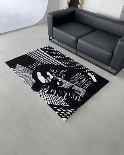 Black and White Spider-Man Rug