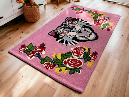 Tiger Pink Premium Area Rug