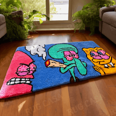 SpongeBob Smoking Handmade Rug