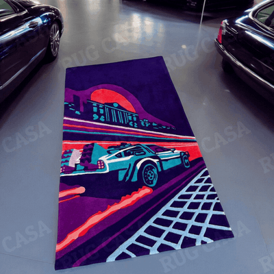 80s Retro Synthwave Handmade Area Rug