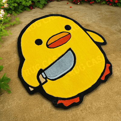 Duck With Knife Handmade Rug
