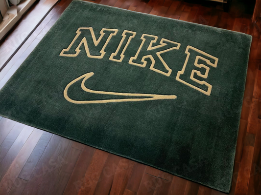 Nike Inspired Green Premium Area Rug