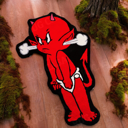 Hot Stuff the Little Devil Handmade Rug