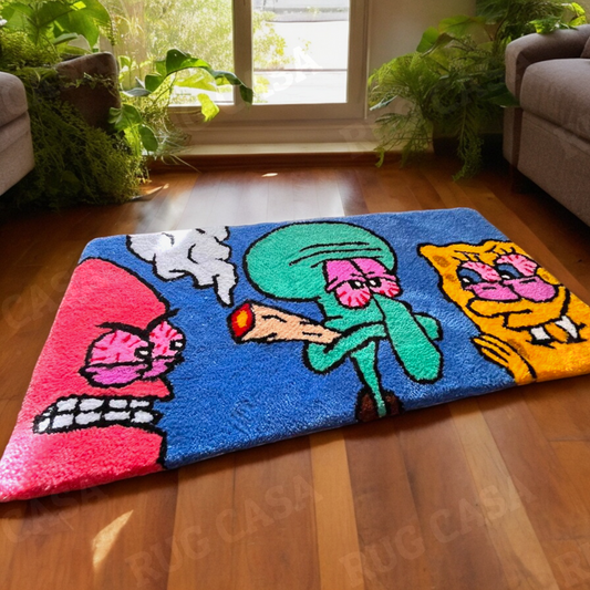 SpongeBob Smoking Handmade Rug