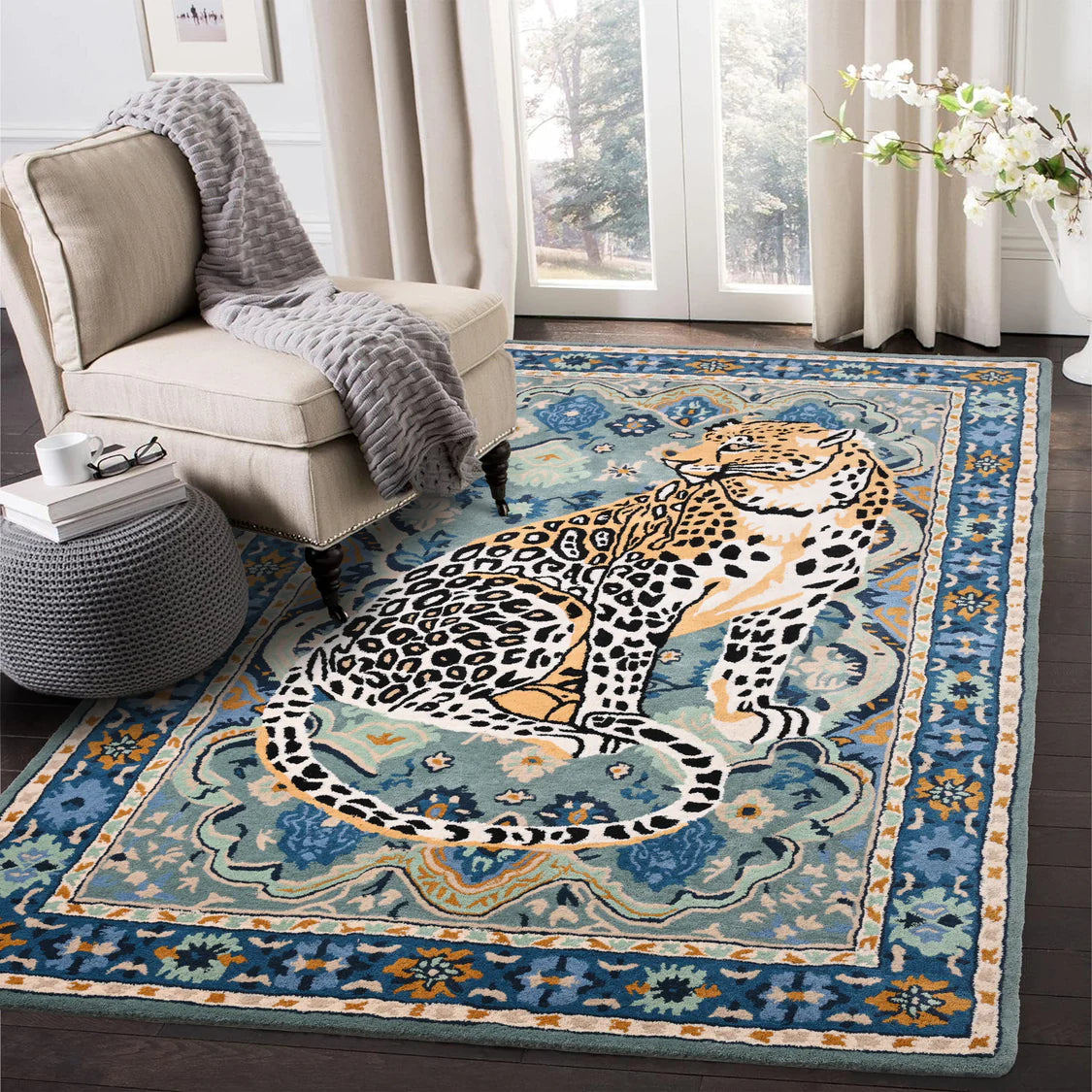 Traditional Tiger Handmade Area Rug
