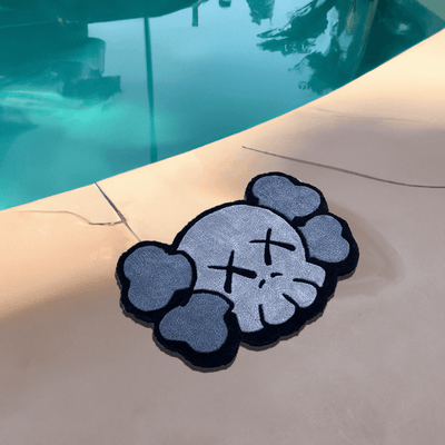 KAWS-Inspired Gray Rug