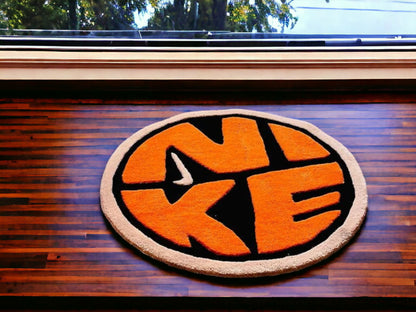 Nike-Inspired Design Round Rug