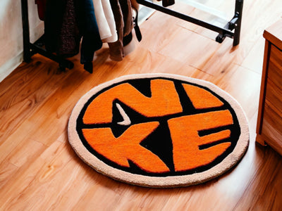 Nike-Inspired Design Round Rug