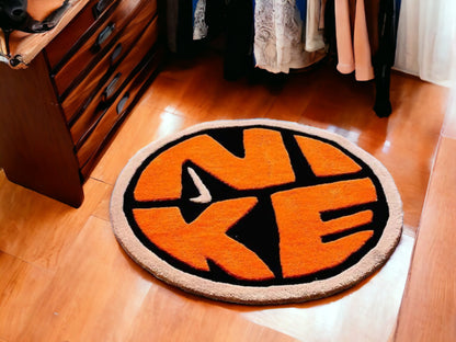 Nike-Inspired Design Round Rug