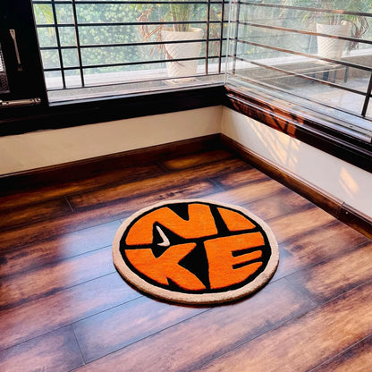 Nike-Inspired Design Round Rug